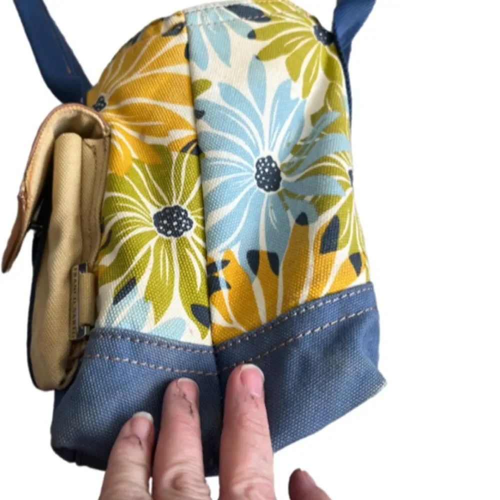 Franco Sarto bold floral cotton canvas satchel bag